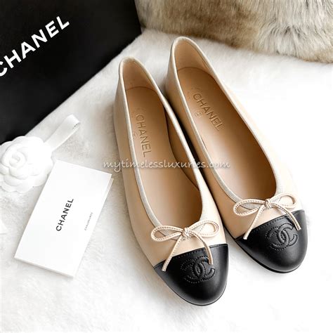 chanel black and beige flats|are Chanel flats comfortable.